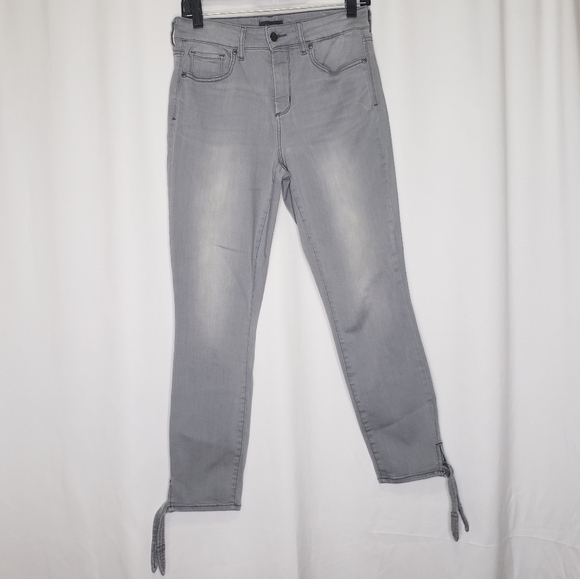 NYDJ AMI Grey Skinny Ankle High Rise Jeans Size 8 - Picture 6 of 8